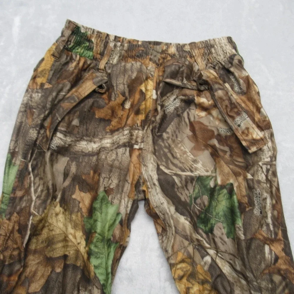 Pella Camo Pants Men Medium Flex Waterproof Button Suspenders Hunting VTG 30x31